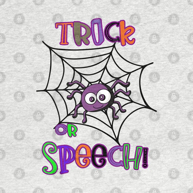 Trick or Speech Halloween spiderweb by Daisy Blue Designs